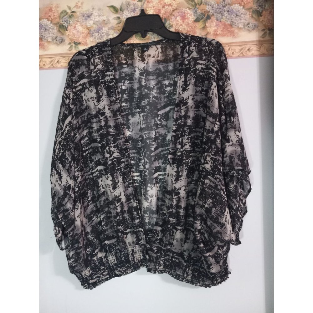 Marina Luna XL Open Lightweight Black Kimono Casual Business Occasion Top